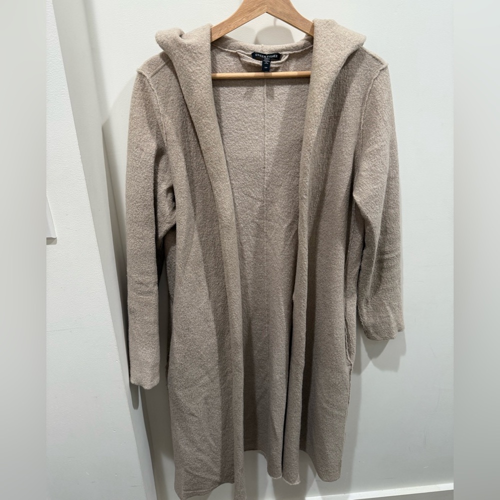 Cozy Hooded Cardigan in Beige